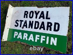 Vintage Royal Standard Enamel Sign Advertising Petrol Oil Old Double Sided