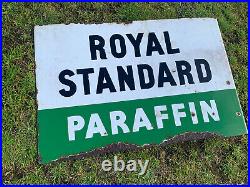 Vintage Royal Standard Enamel Sign Advertising Petrol Oil Old Double Sided