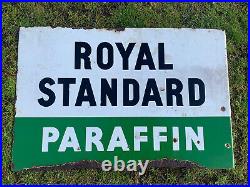 Vintage Royal Standard Enamel Sign Advertising Petrol Oil Old Double Sided