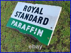 Vintage Royal Standard Enamel Sign Advertising Petrol Oil Old Double Sided