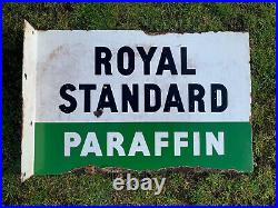 Vintage Royal Standard Enamel Sign Advertising Petrol Oil Old Double Sided