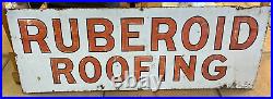 Vintage Ruberoid Roofing Enamelled Metal Wall Sign