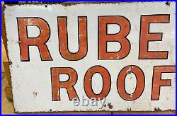 Vintage Ruberoid Roofing Enamelled Metal Wall Sign