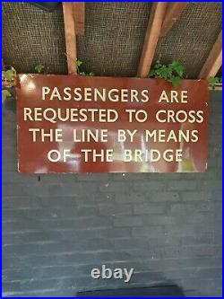 Vintage Rustic Antique Enamel Railway Sign GWR STEAM DIESEL Must not cross