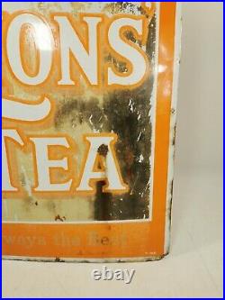 Vintage Rustic Decorative Salvage Lyons Tea Enamel Advertising Sign