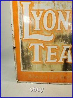 Vintage Rustic Decorative Salvage Lyons Tea Enamel Advertising Sign