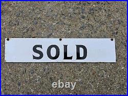 Vintage SOLD Enamel Sign Double Sided Estate Agent Garage Bygone Advertising Vintage SOLD Enamel Sign Double Sided Estate Agent Garage Bygone Advertising