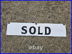 Vintage SOLD Enamel Sign Double Sided Estate Agent Garage Bygone Advertising Vintage SOLD Enamel Sign Double Sided Estate Agent Garage Bygone Advertising