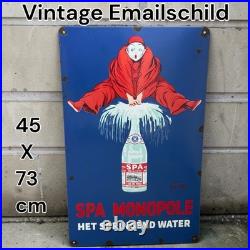 Vintage SPA MONOPOLE Enamel Advertising Plaque Sign, # 3