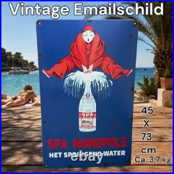 Vintage SPA MONOPOLE Enamel Advertising Plaque Sign, # 3