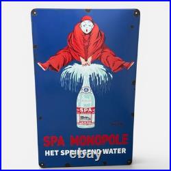 Vintage SPA MONOPOLE Enamel Advertising Plaque Sign, # 3