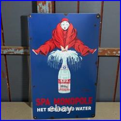 Vintage SPA MONOPOLE Enamel Advertising Plaque Sign, # 3