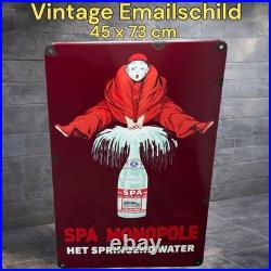 Vintage SPA MONOPOLE Enamel Advertising Sign Softdrinks #4 Email Plaque