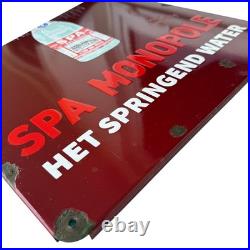 Vintage SPA MONOPOLE Enamel Advertising Sign Softdrinks #4 Email Plaque