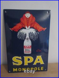 Vintage SPA MONOPOLE French Spring Water Enamel Sign Superb Condition