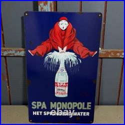 Vintage SPA Monopole Enamel Advertising Plaque Sign # 1