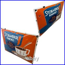 Vintage STOLLWERK KAKAO Enamel Advertising Sign Emaille Plaque