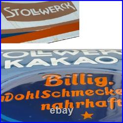 Vintage STOLLWERK KAKAO Enamel Advertising Sign Emaille Plaque
