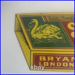Vintage SWAN VESTAS Hand Printed Porcelain Enamel Advertising Sign Dodo Designs
