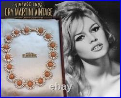 Vintage Sarah Coventry Daisy Enamel Necklace Signed Perfect Condition Collector