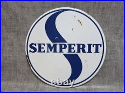 Vintage Semperit Tyres Circular 15 inch Enamel Advertising Sign