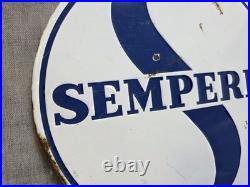 Vintage Semperit Tyres Circular 15 inch Enamel Advertising Sign