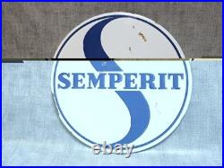 Vintage Semperit Tyres Circular 15 inch Enamel Advertising Sign