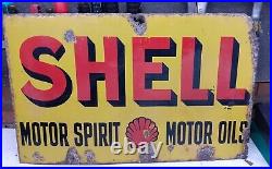 Vintage Shell Motor Spirit & Motor Oils Enamel Sign