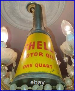 Vintage Shell Oil Pourer Can Enamel Sign interest