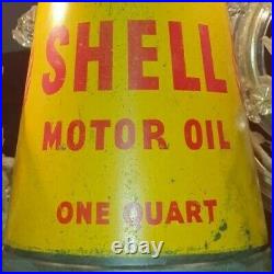 Vintage Shell Oil Pourer Can Enamel Sign interest