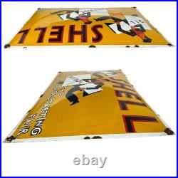 Vintage Shell Shell Oil And Petrol Enamel Advertising Plaque Sign