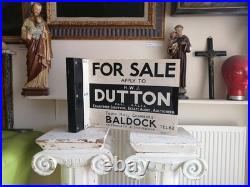 Vintage Sign Baldock Hertfordshire Estate Agent Collectable Old Not Enamel Metal