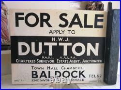 Vintage Sign Baldock Hertfordshire Estate Agent Collectable Old Not Enamel Metal