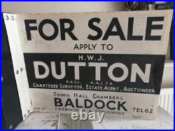 Vintage Sign Baldock Hertfordshire Estate Agent Collectable Old Not Enamel Metal