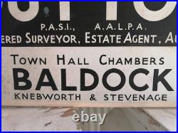 Vintage Sign Baldock Hertfordshire Estate Agent Collectable Old Not Enamel Metal