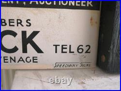 Vintage Sign Baldock Hertfordshire Estate Agent Collectable Old Not Enamel Metal