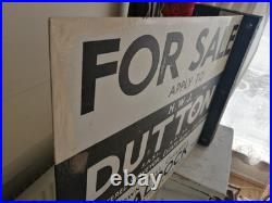 Vintage Sign Baldock Hertfordshire Estate Agent Collectable Old Not Enamel Metal