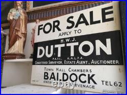 Vintage Sign Baldock Hertfordshire Estate Agent Collectable Old Not Enamel Metal
