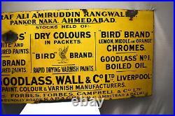 Vintage Sign Board Porcelain Enamel Goodlass Wall & Co Liverpool Paint Color Ad