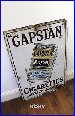 Vintage Sign CAPSTAN CIGARETTES Large Enamel Rare Salvage Architectural