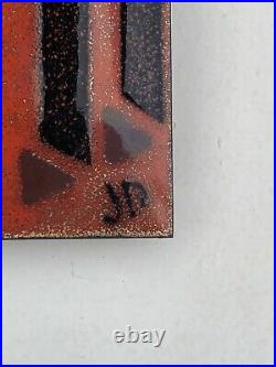 Vintage Signed JUDITH DANER Mid-Century MCM Copper & Enamel Wall Plaque