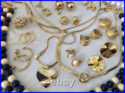 Vintage Signed Monet Only Costume Estate LOT Gold tone Mixed Jewelry Earrings
