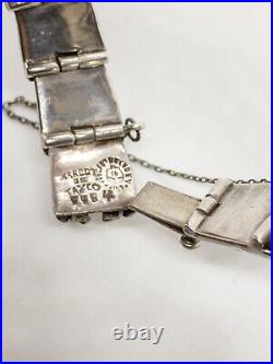 Vintage Signed Original Margot de Taxco Enamel Snake Bracelet Sterling Silver