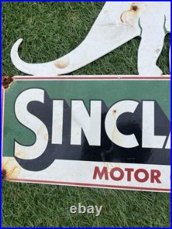 Vintage Sinclair Motor Oil Dinosaur Enamel Sign Petrol Oil Vintage Sinclair Motor Oil Dinosaur Enamel Sign Petrol Oil