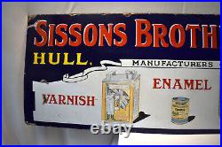 Vintage Sisson'S Brothers Porcelain Enamel Sign Board By F Francis And Sons Rare