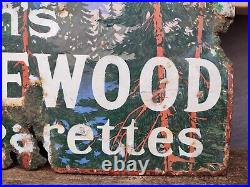 Vintage Smith's Pinewood Cigarettes Double Sided Enamel Advertising Sign