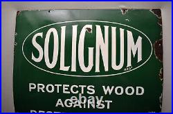 Vintage Solignum Porcelain Enamel Sign Board Major & Company London Patent Ename