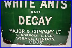 Vintage Solignum Porcelain Enamel Sign Board Major & Company London Patent Ename