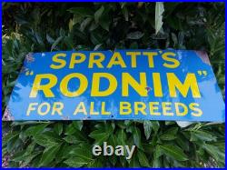 Vintage Spratt's Rodnim For All Breeds Enamel Sign