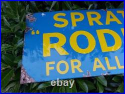 Vintage Spratt's Rodnim For All Breeds Enamel Sign